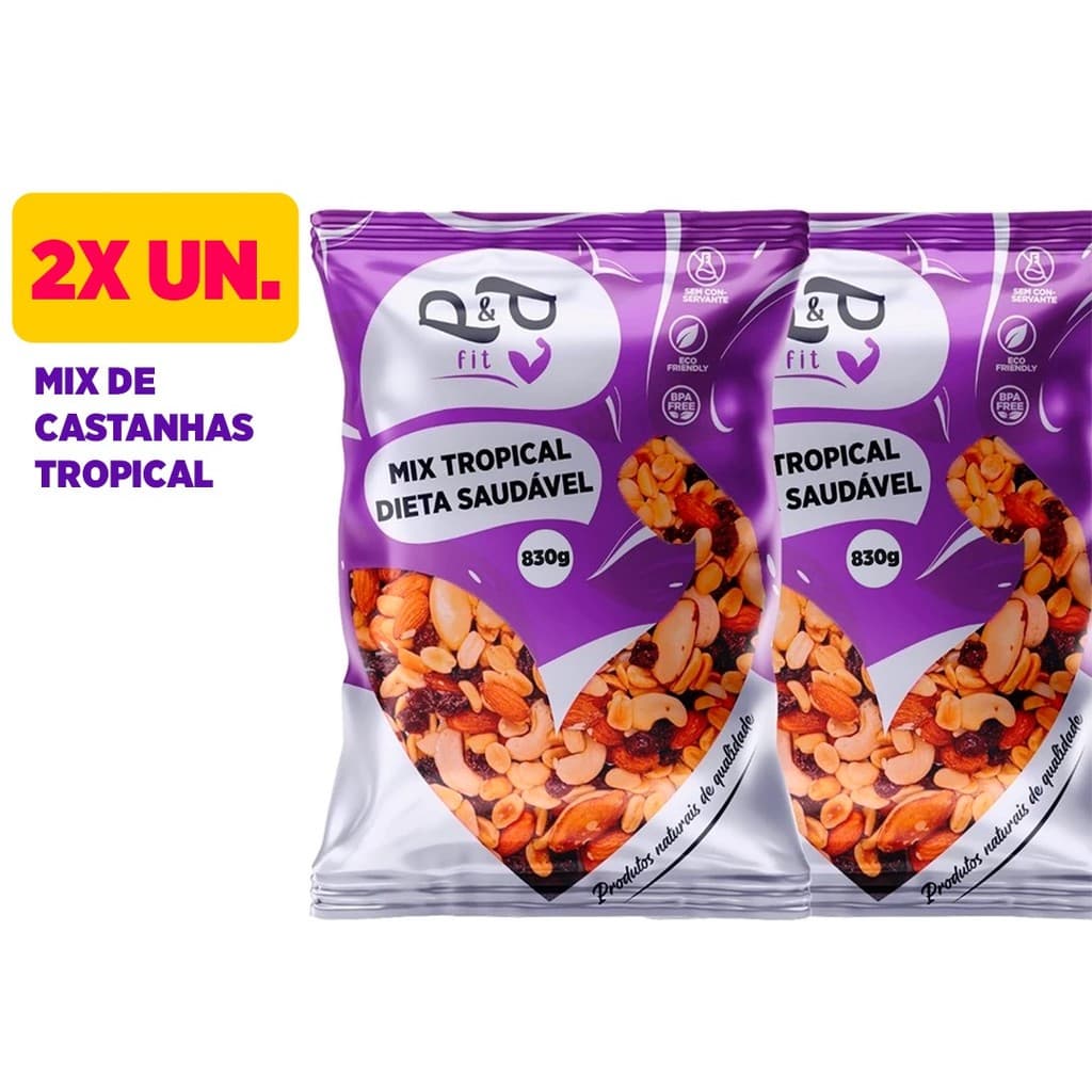 Kit Mix Castanhas Tropical Nuts Dieta Saudável 2 Unidades