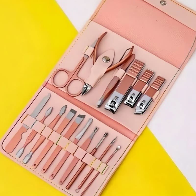 Kit Cortador De Unhas Aço completo,Conjunto de Manicure e Pedicure com Alicate