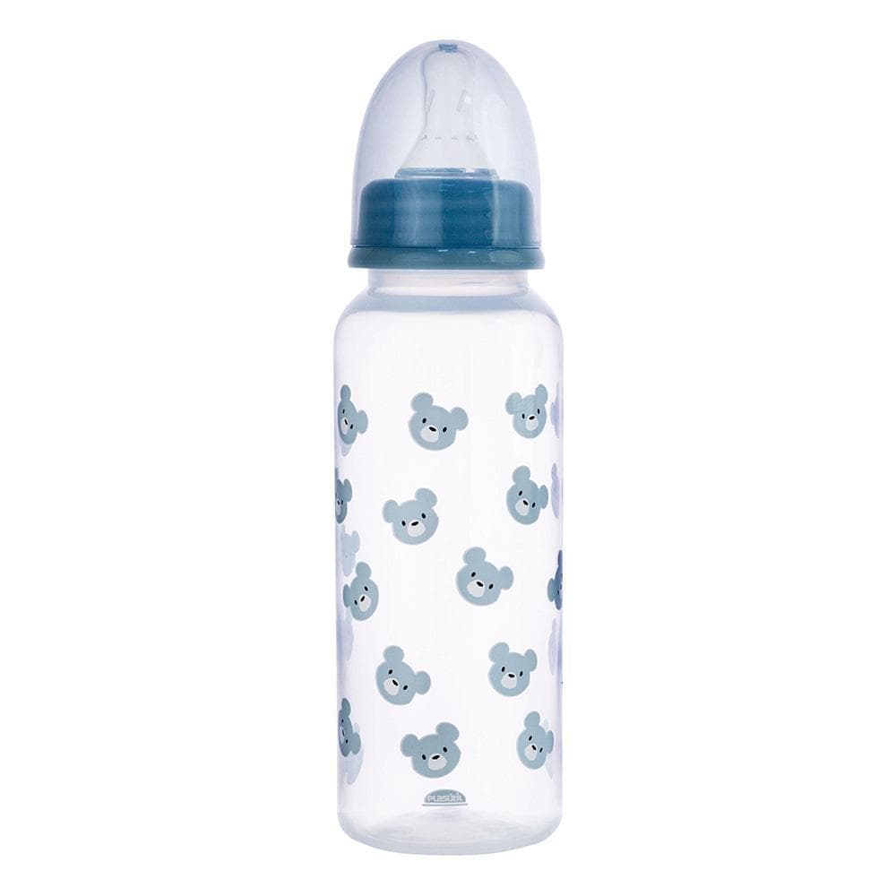 Mamadeira Anticólica Urso Azul 250 ml Menino Infantil Bebê Plasútil