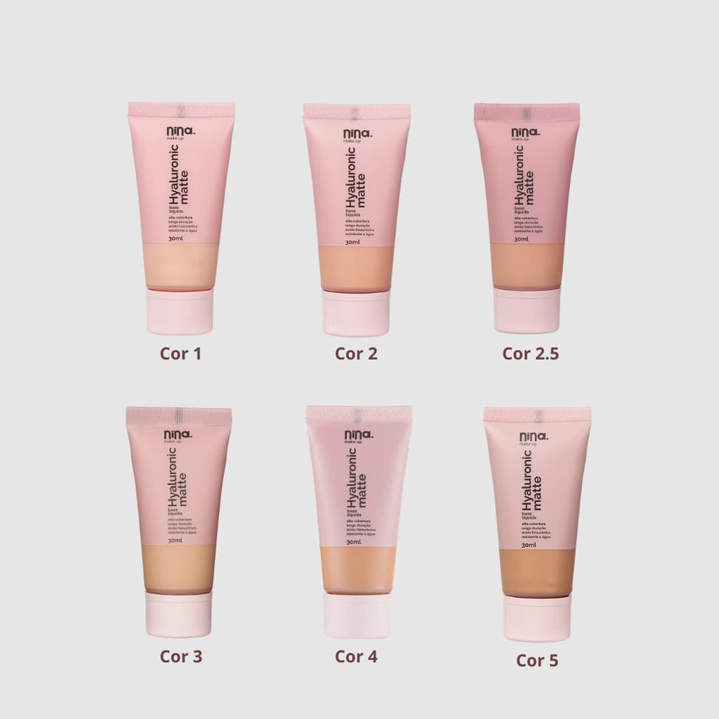 Base Líquida Hyaluronic Matte 30ml - Nina Makeup