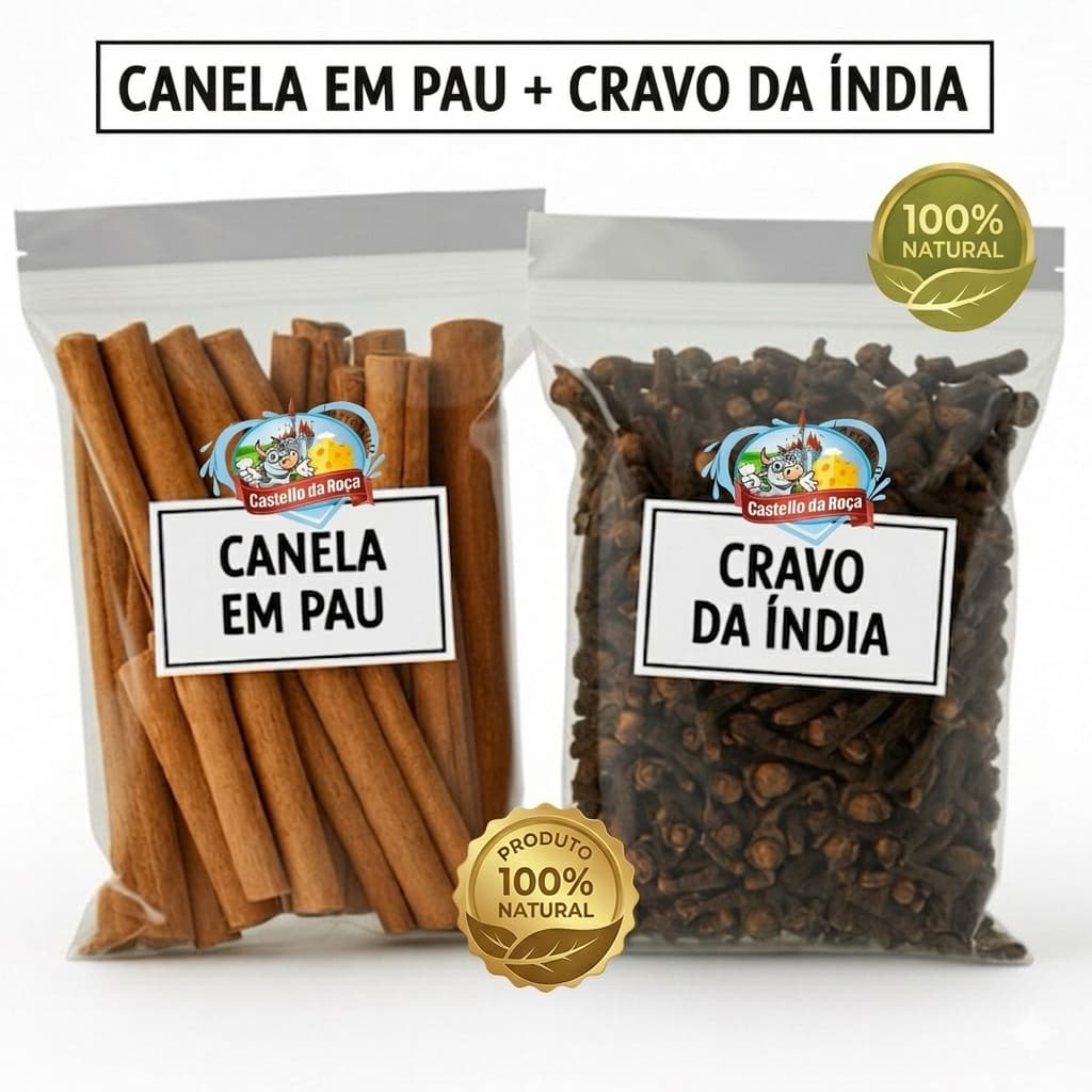 Cravo da Índia + Canela em Pau a Granel | Especiarias Naturais para Chá e Quentão