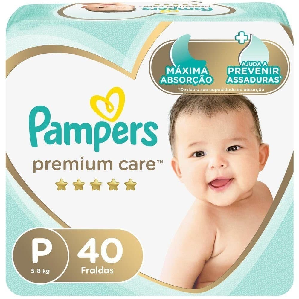 Fralda Pampers Premium Care Mega P Com 40 Unidades