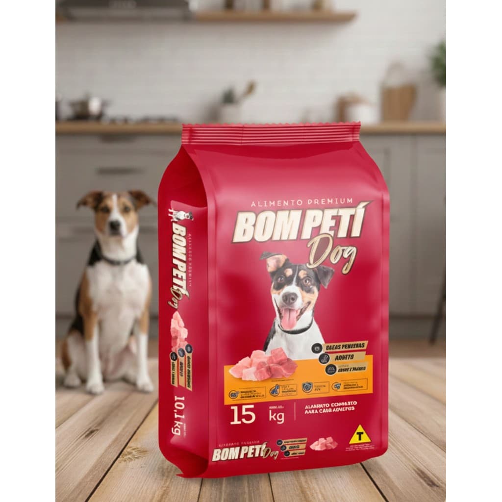 Ração Cachorro BomPetí Dog Premium Adulto Raça Pequena 15kg Carne Frango Sem Corante