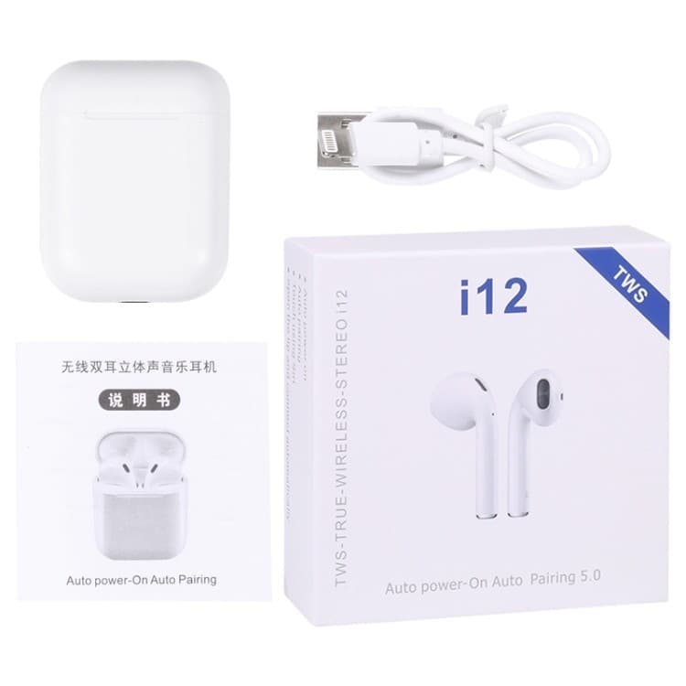 Fone de Ouvido Sem Fio i12 Tws Bluetooth 5.0 Com Touch