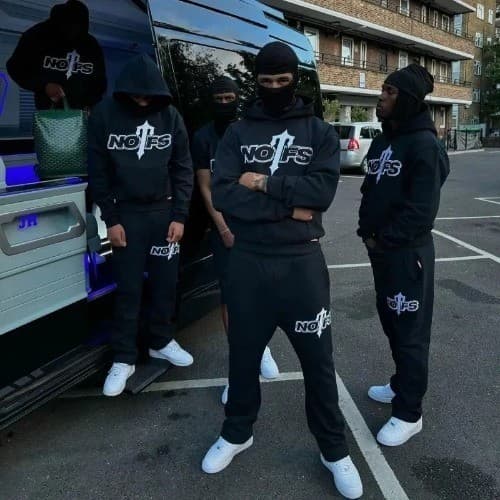Conjunto Nofs 2Peças/ Moletom e Calça Moletom Estampa DTF Conjunto De Gang Americana Trapers Rappers