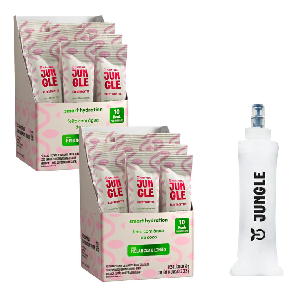 Kit 2x Jungle Electrolyte Plant Power + Garrafa Soft Squeeze