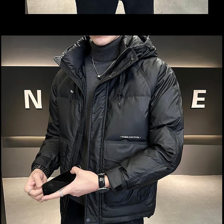 Jaqueta quente com capuz masculina pato jaqueta outono inverno jaqueta grossa 4368