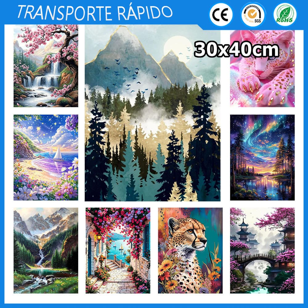 30x40cm Pintura com diamantes 5D quadrados pintura com pontos de diamantes arte feita à mão DIY decoração para casa