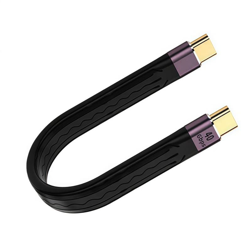 Cabo Rápido Tipo C Para Tipo C Curto 13.8cm compatível 5 V/3 A a 20 V/5 A (até 100 W)