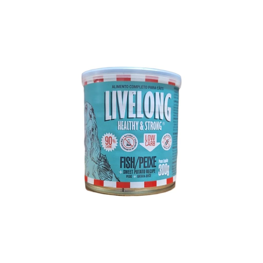 Ração Úmida Livelong Cachorro Sabor Peixe Lata 300g