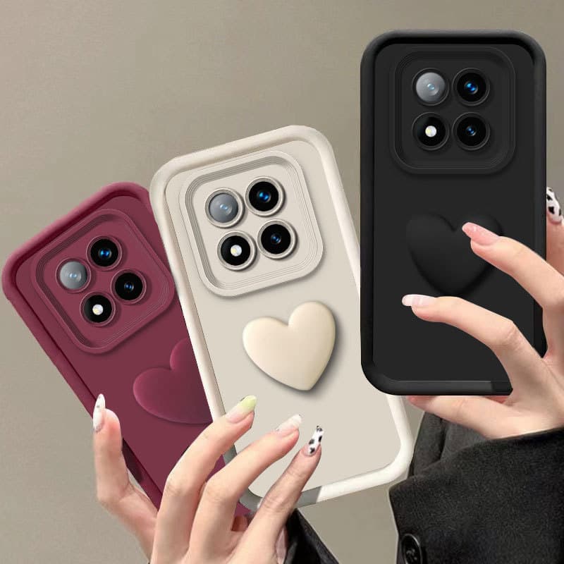 Para Redmi Note 15 Pro Plus/Note15 4G 5G Capa De Silicone Macio Luxuosa 3D Love Heart Telefone À Prova De Choque Pacote 