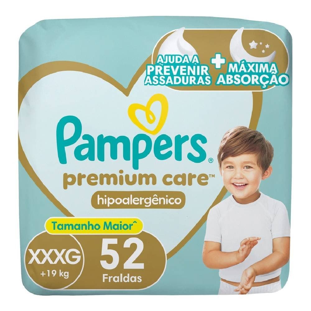 Fralda Pampers Premium Care Bag Xxxg Com 52 Unidades