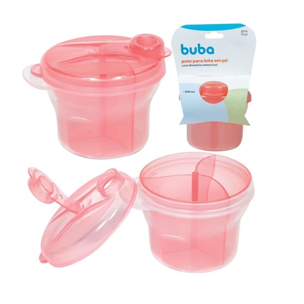 Pote Dosador De Leite Em Pó Bebê Rosa  - Buba