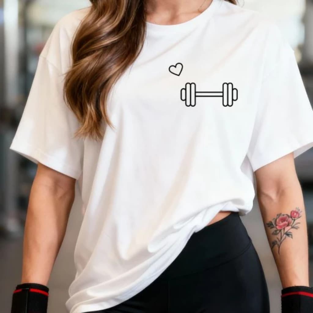 Camisetão T-shirt Camiseta 100% Algodão Feminina Camisa Gym Treino Academia Fitness Musculação halter