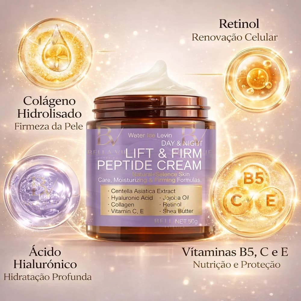 Creme Anti Idade Peptídeos Lift Firm Pele Rosto Rejuvenescedor