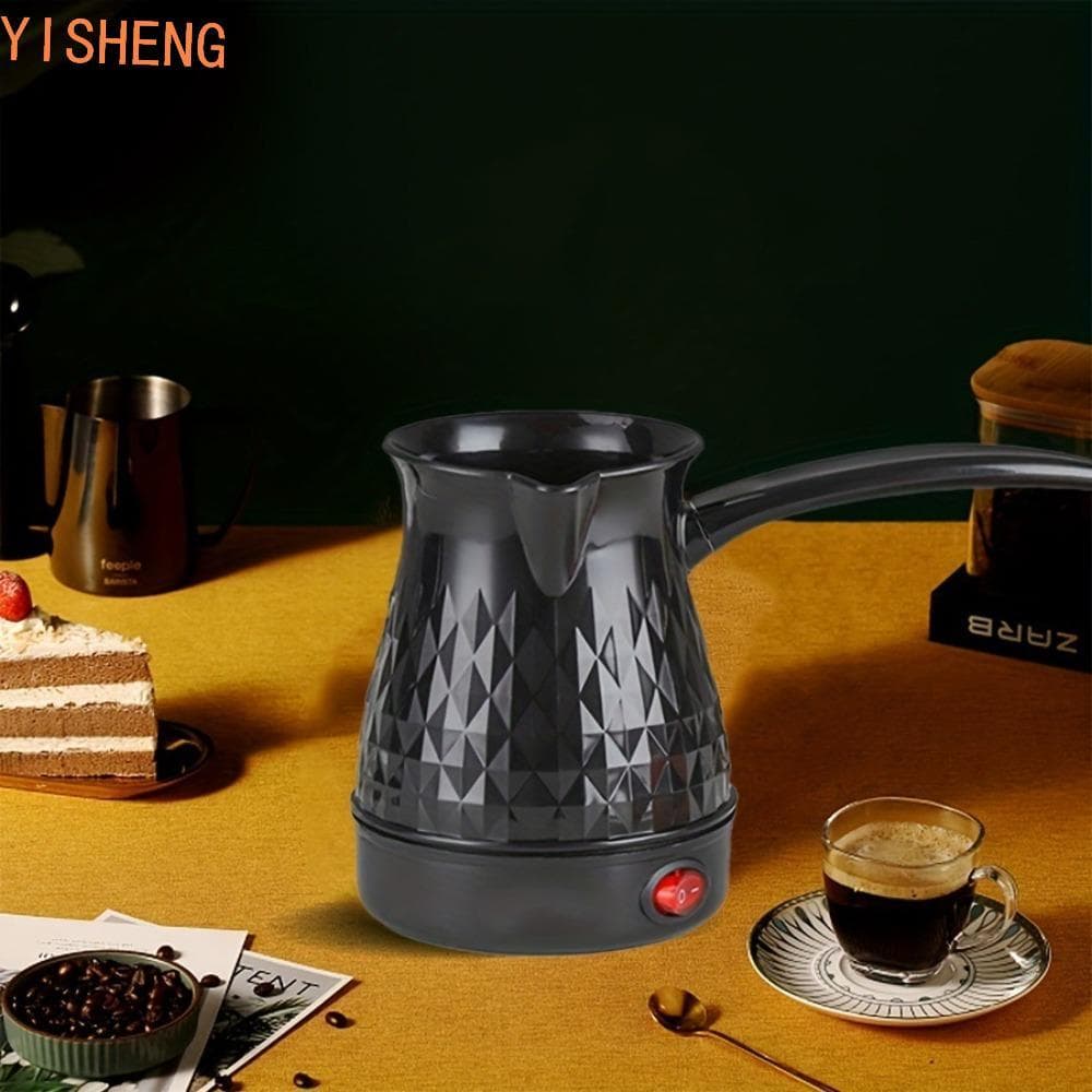 YISHENG Cafeteira Turca , Chaleira Elétrica Ergonômica De Alça Longa Para Café Expresso , Mini De Plástico