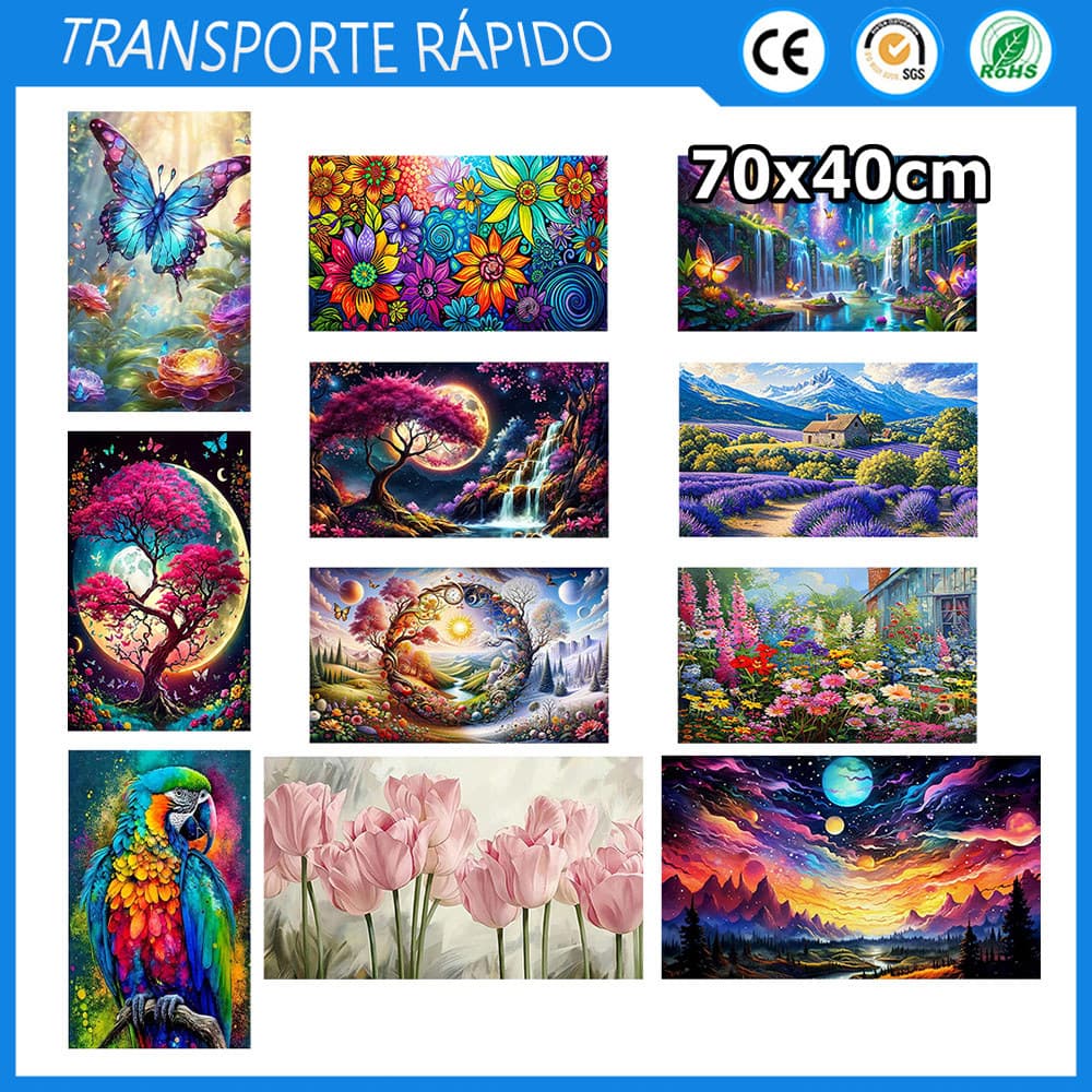 70x40cm Pintura com diamantes 5D quadrados pintura com pontos de diamantes arte feita à mão DIY decoração para casa