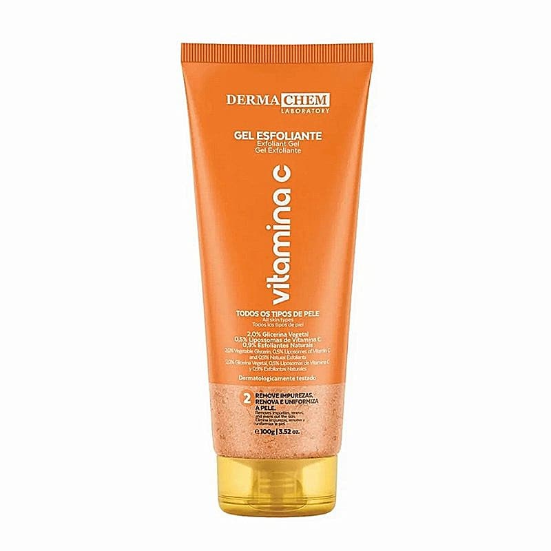 GEL ESFOLIANTE ENZIMÁTICO VITAMINA C DERMACHEM AÇÃO CLAREADORA E ANTI RUGAS