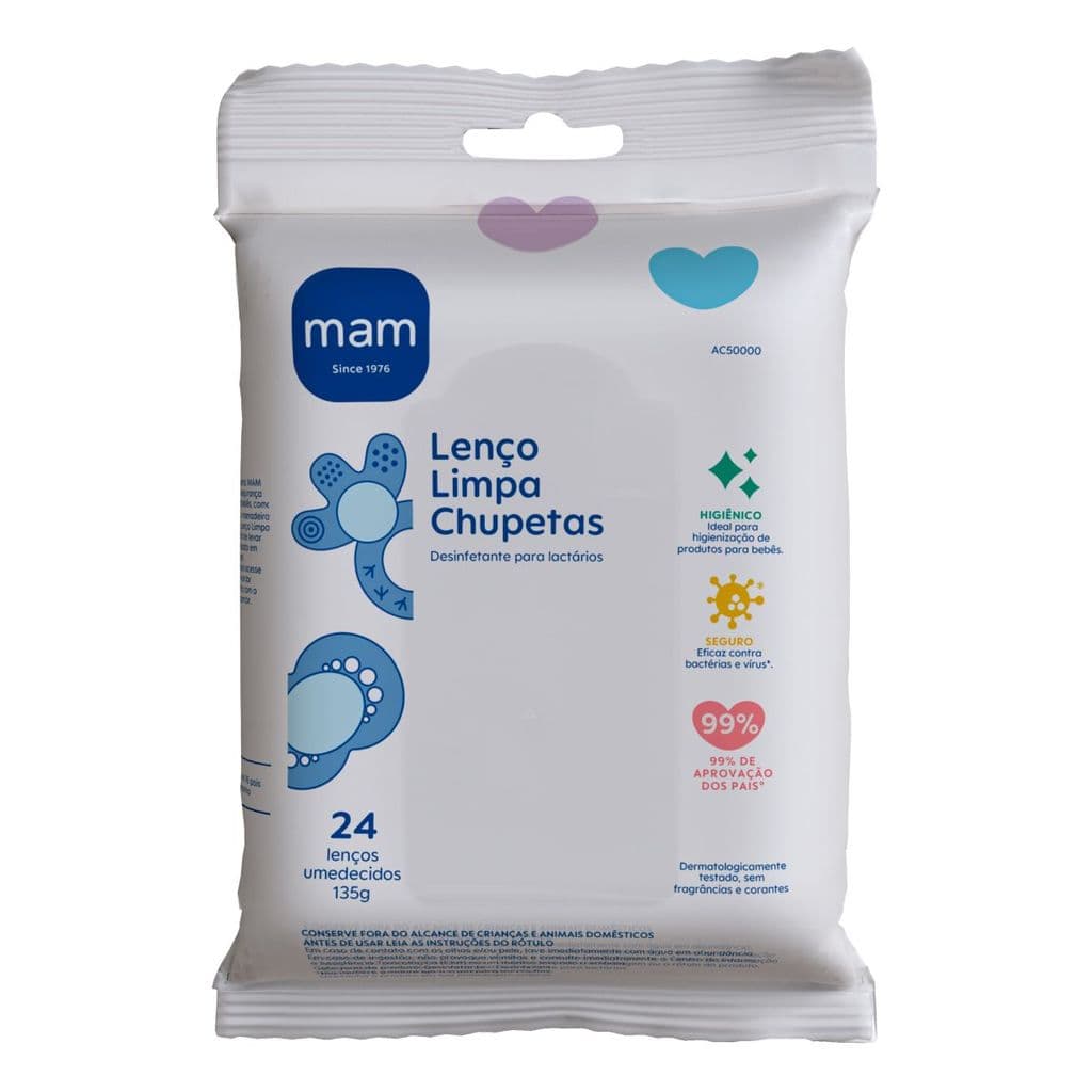 Lenço Umedecido Limpa-Chupeta Mam 24 Unidades