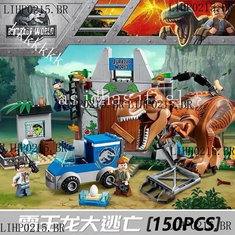 Parque Mundial dos Dinossauros Jurássicos Tyrannosaurus Rex Blocos de Montar para Crianças Brinquedo de Montagem Lego pa