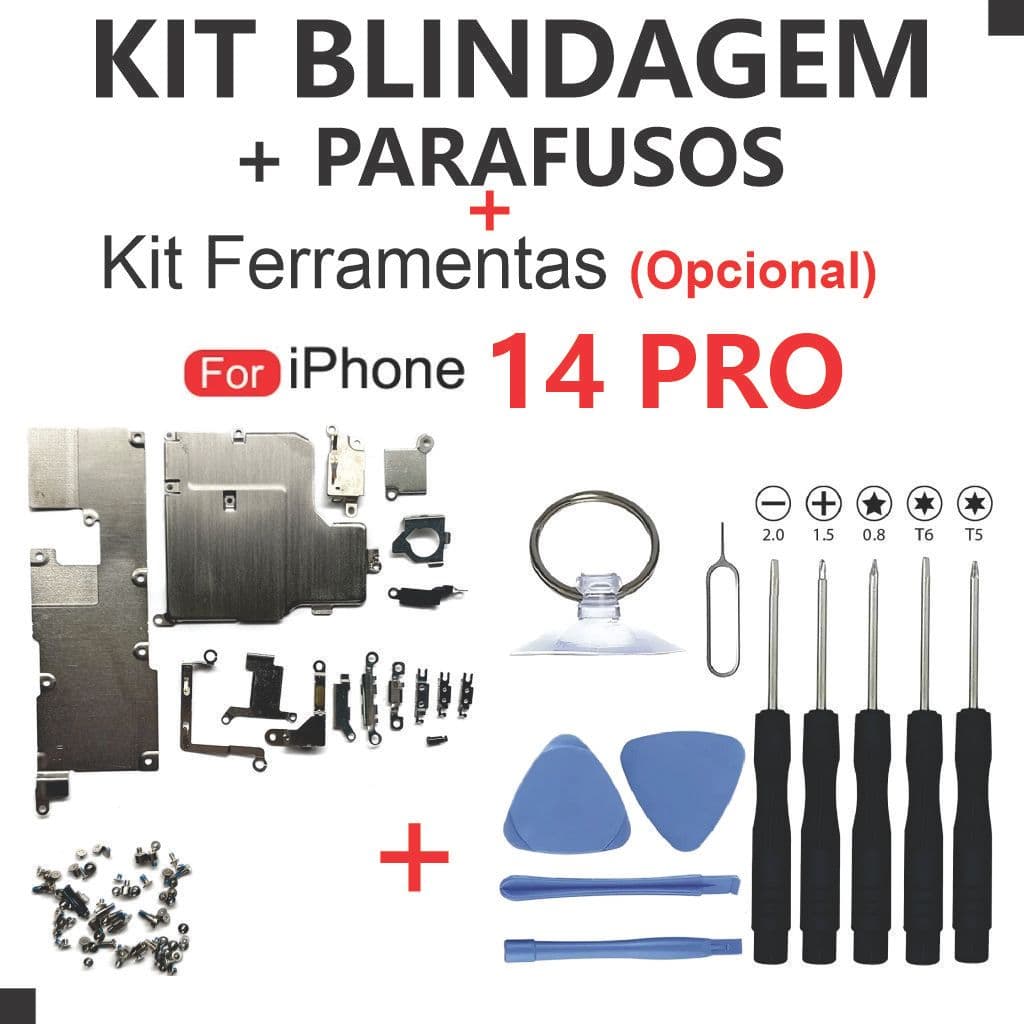 Kit Blindagem 14 PRO + Parafusos Interno Completo + Kit Ferramentas