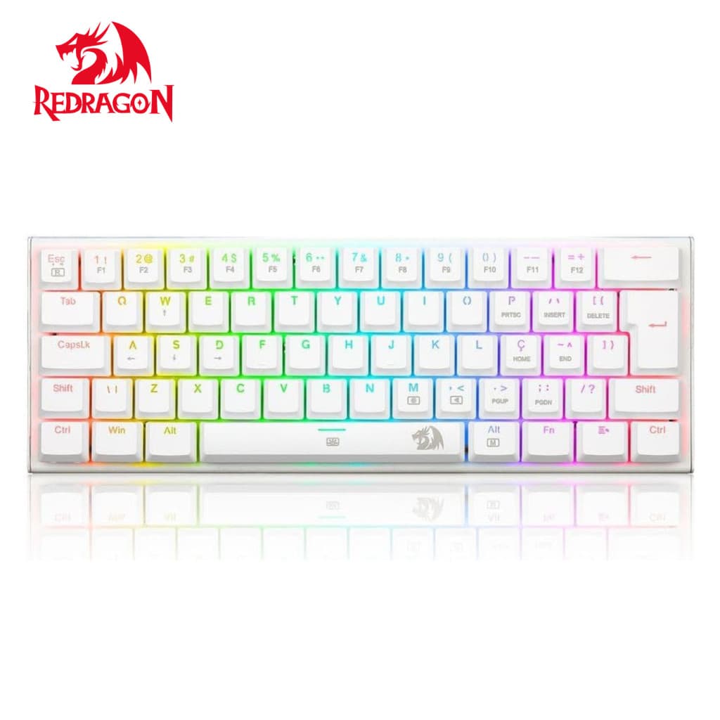 Teclado Mecânico Redragon Anivia Branco RGB ABNT2, Switch Blue - Layout Gamer Pt - Brasil 60%