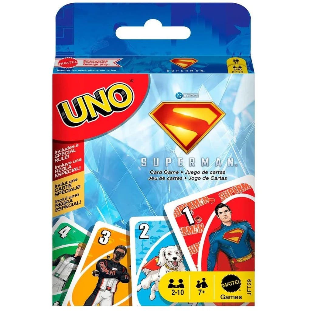 Jogo de Cartas UNO Superman – Baralho Divertido para Família e Amigos
