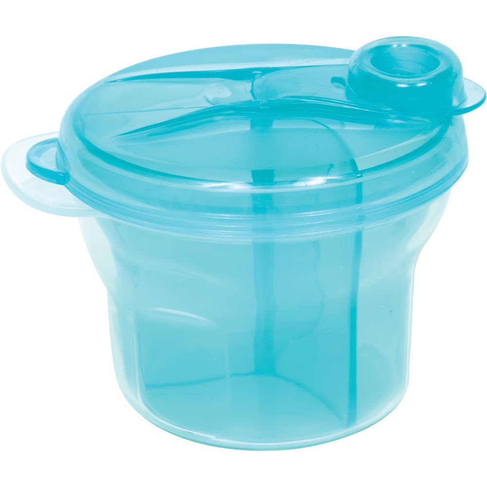 Dosador de Leite em Pó Fórmula Infantil Bebês Pote 3 Compartimentos Divisórias Azul 300 ml Buba
