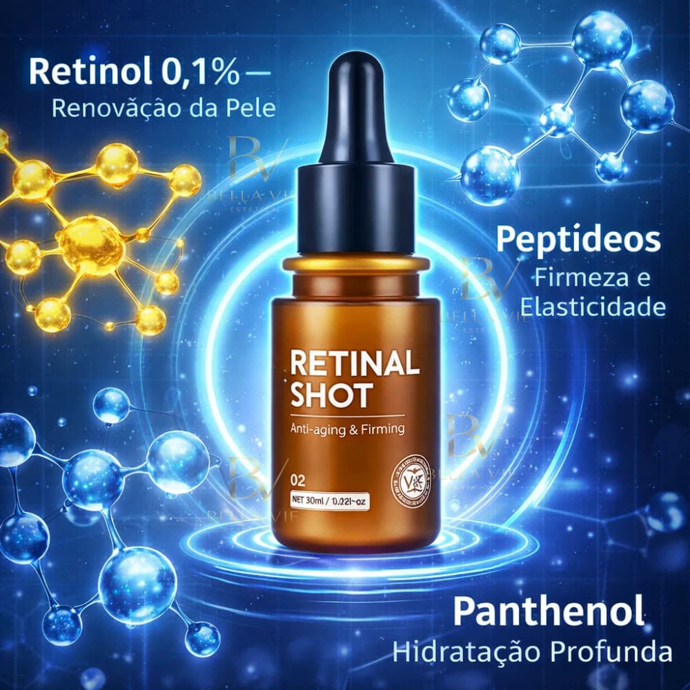 Sérum Facial Retinol 3% Complexo VIBRANTE GLAMOUR Anti Rugas Anti Idade Pele 30ML
