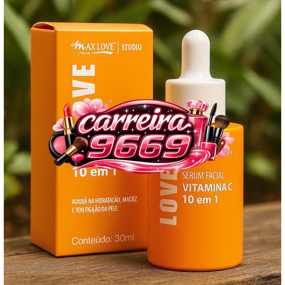 ✨ Sérum Facial Vitamina C 10 em 1 Max Love 30ml – Clareador, Antioxidante e HidratanteZUQE