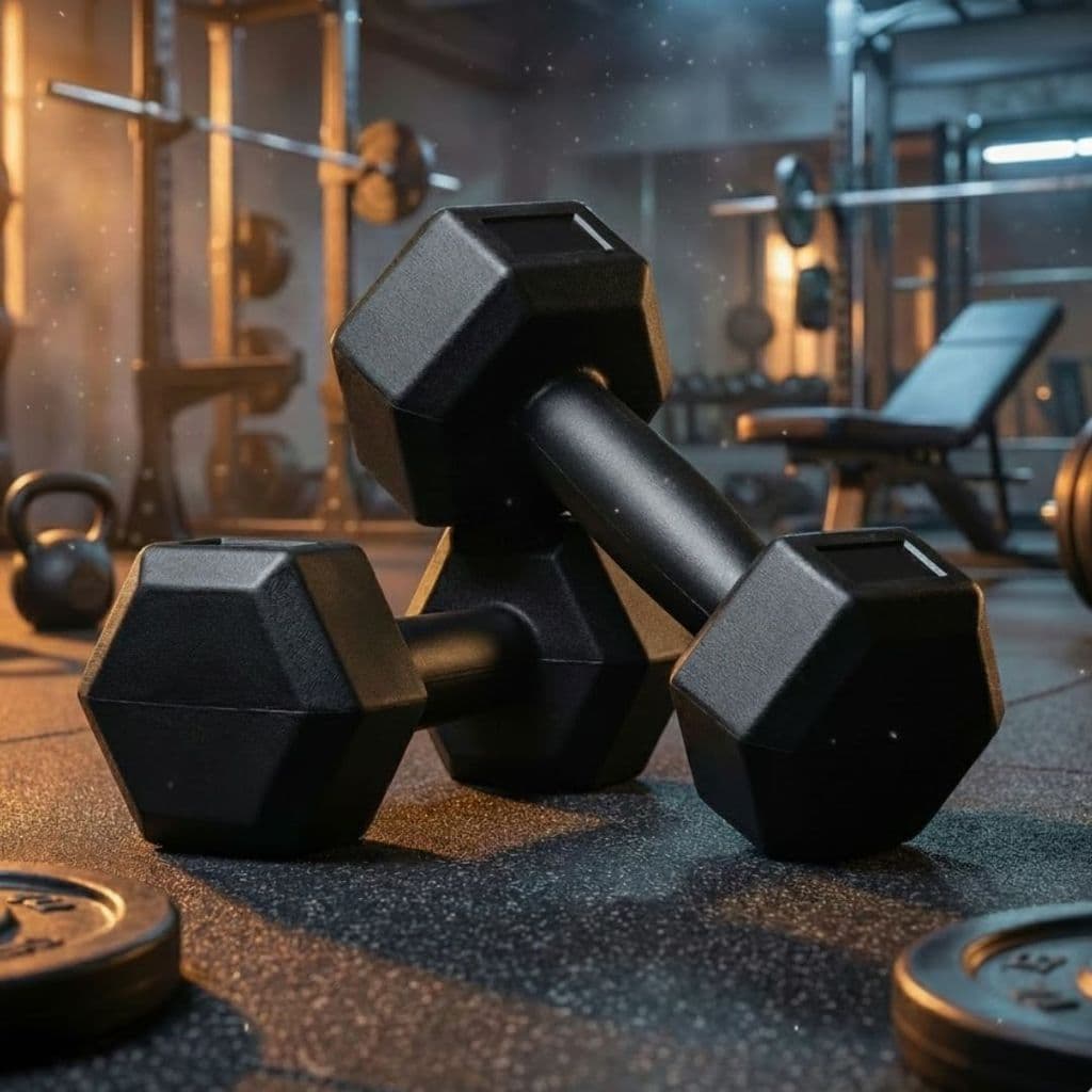 Kit Halteres de Academia 8kg  Treino Par de Halteres Peso Musculação Exercício Halter Hexagonal