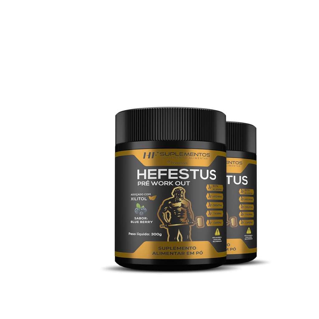 2x HEFESTUS PRE TREINO BLUEBERRY 300G HF SUPLEMENTOS