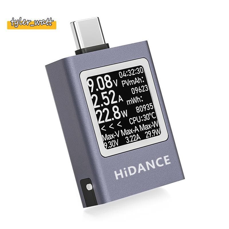 HDC-085C DC 4.5-50V 0-12A PD3.1 Display Digital Multifuncional Dctensão Amperímetro Medidor De Energia Tipo-C Testador D