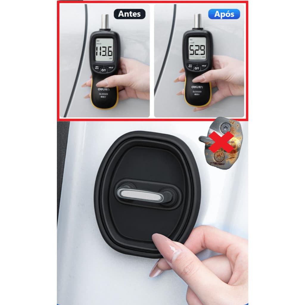 Kit 4 Peças Amortecedor de Fechadura Borracha Protetor Porta Do Carro Batente Anti Impacto Colisão Veicular Universal