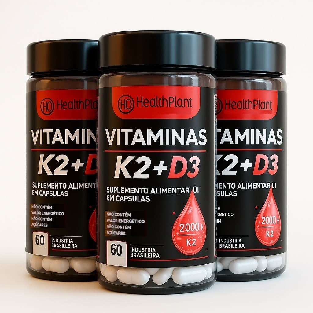 Suplemento em cápsulas  Vitaminas K2 + D3 Menaquinoma Vitaminas Envio Rápido