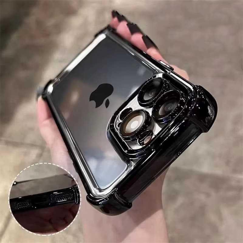 Proteção de Lente Capa Capinha Para iPhone 16 15 14 Plus 13 12 11 Pro Max Resistente a Amassados Anti-Queda Transparente