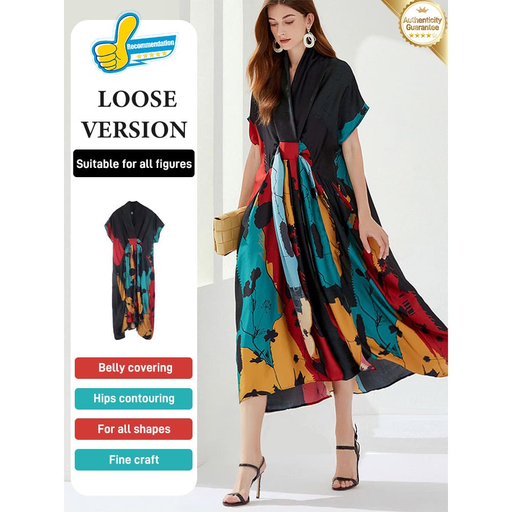 【Seda 100% Pura】Vestido Com Laço Fluido Em Seda Natural / Vestido de Seda / Vestido Verão / Vestido Feminino