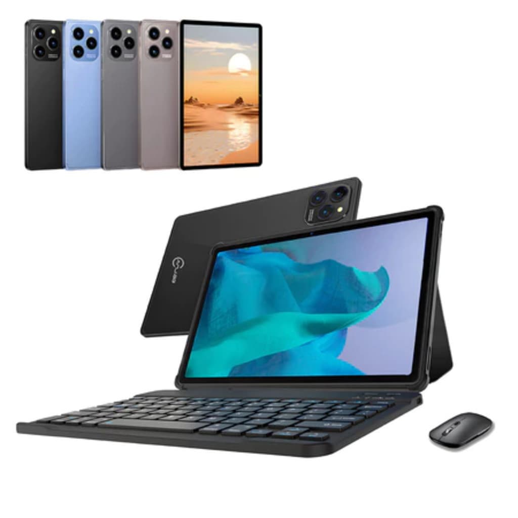 Tablet De 10.1 " Com Teclado + Mouse , 6 Gb De RAM , 128 , Android 13 , Câmera De 50 Mp