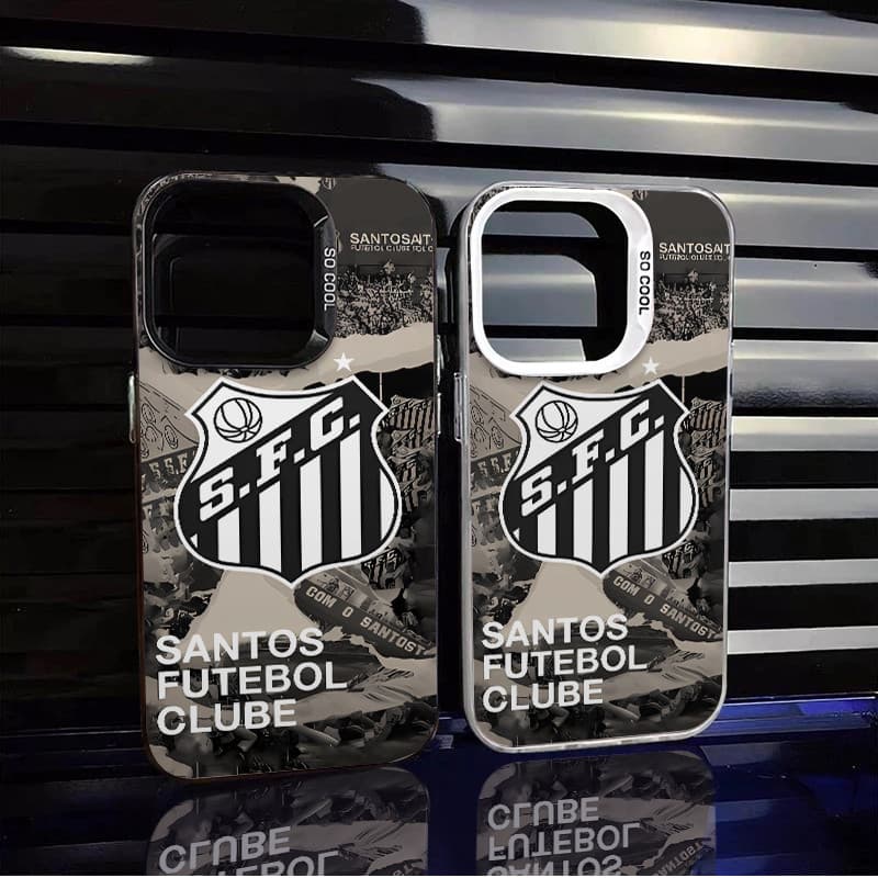 capinha de celular Crachá Santos futebol para iphone 13 normal 15 11 12 17 16 pro max 17 Air 15 plus 14 pro capa capinha