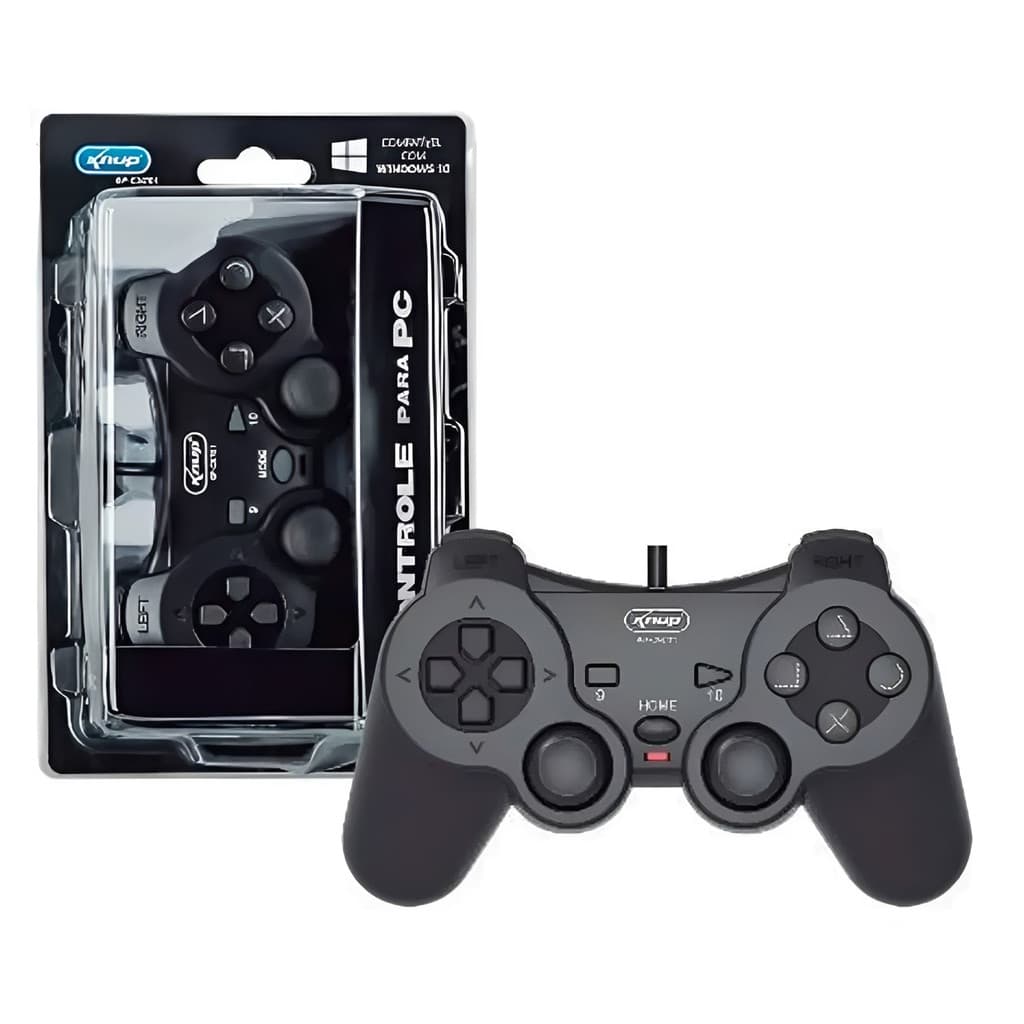 Controle Joystick Gamer Analógicos Macios com Vibração Com Fio USB 1,50m para PC Computador Notebook