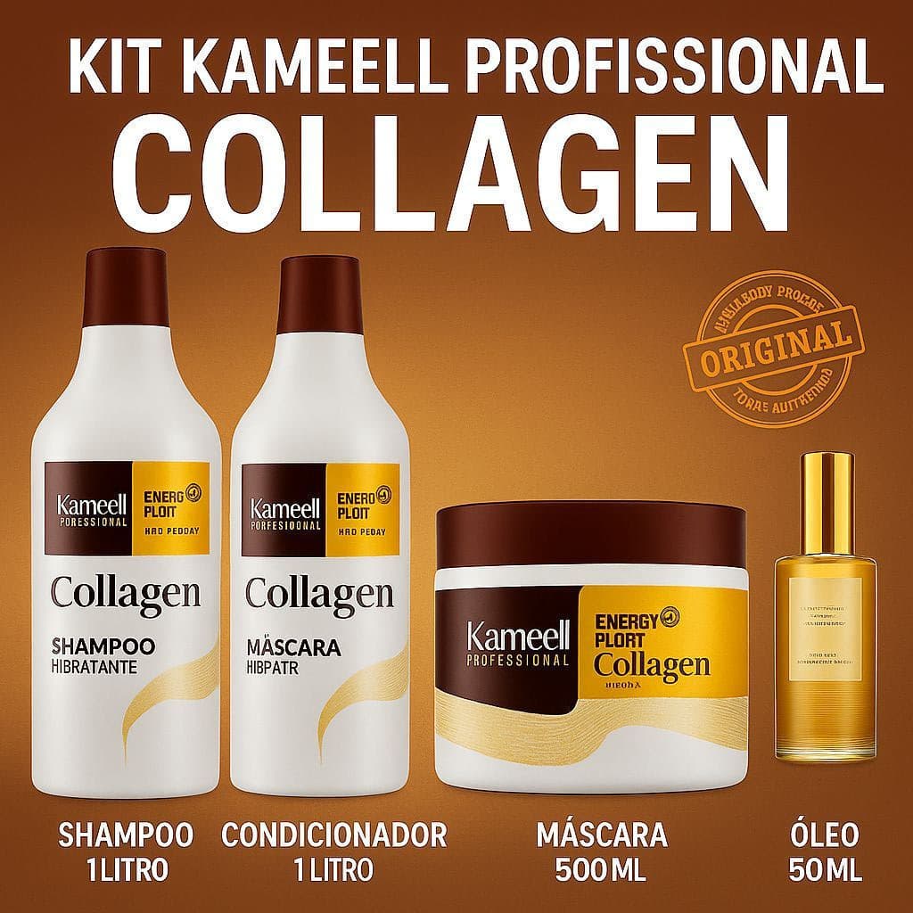 Shampoo Condicionador Purificador 1L Máscara Hidratação 500g Óleo Reparador 50ml colageno restaurar
