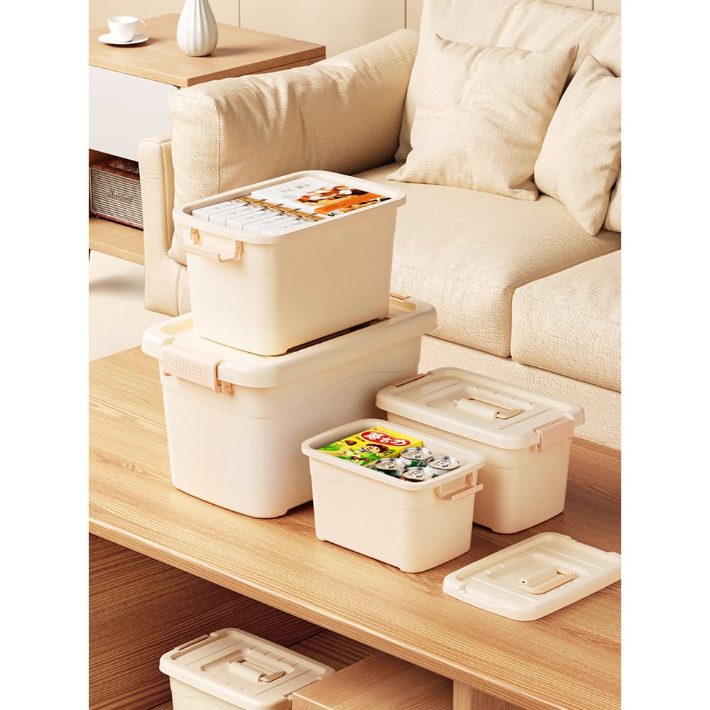 Caixa de armazenamento de plástico caixa de roupas lanche caixa de armazenamento de artigos diversos ferramenta útil sac