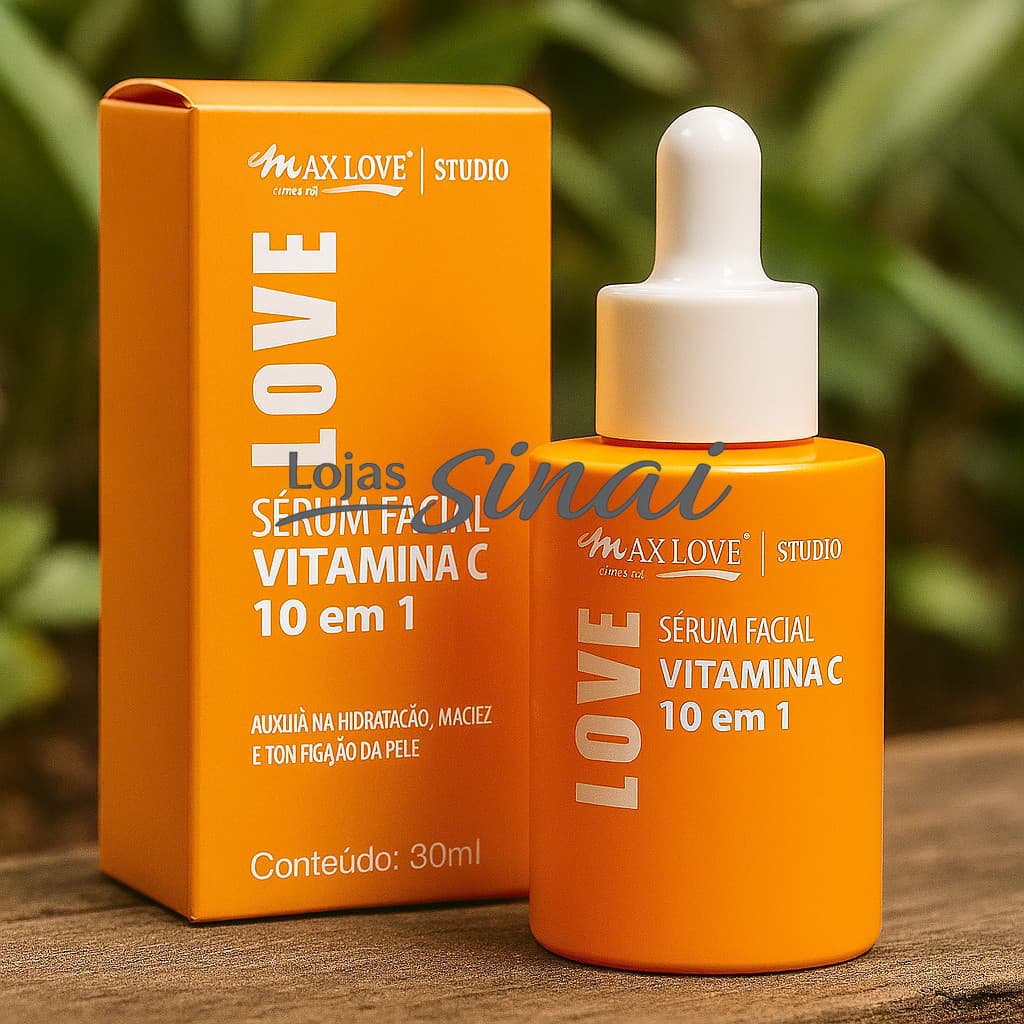 ✨ Sérum Facial Vitamina C 10 em 1 Max Love 30ml – Clareador, Antioxidante e HidratantePLEM