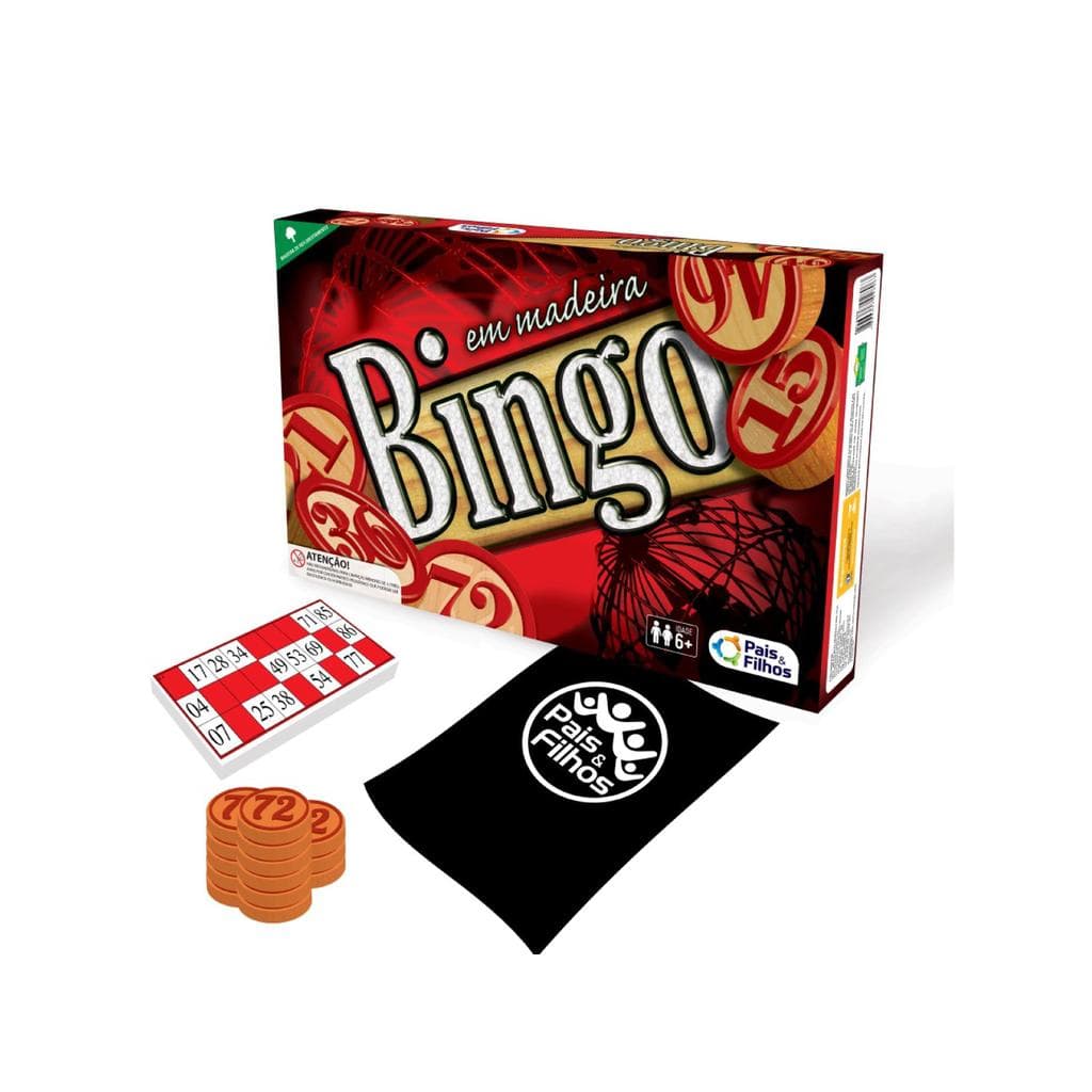 Jogo de Bingo Madeira Pais&Filhos Diversão EM Família 2806