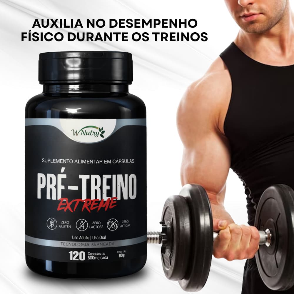 WNutry | Pré Treino Natural em Cápsulas com 120 Cápsulas | Envio Imediato