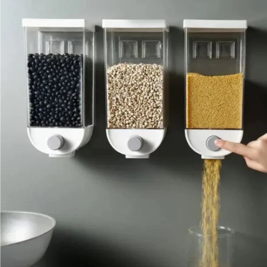 Organizador suspenso multiuso arroz feijão grãos cereais recipiente cozinha