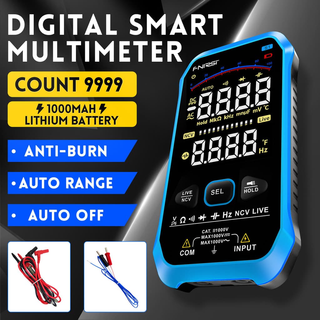 FNIRSI S1 Multímetro Digital de Alta Precisão Automático Portátil Ultra-Fino À Prova de Queima Display Digital Multímetr