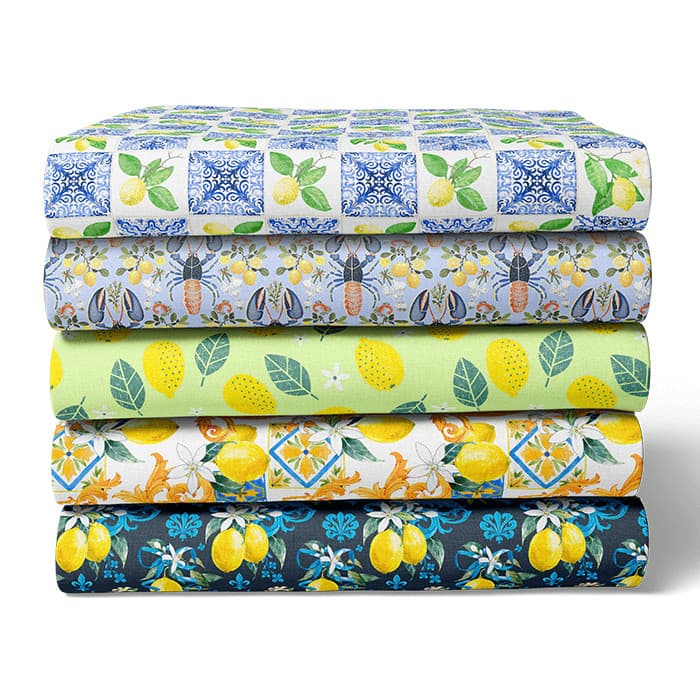 Tecido Tricoline Digital Limões Mesa Copa 100% Algodão Patchwork Costura Criativa Confecção Fina