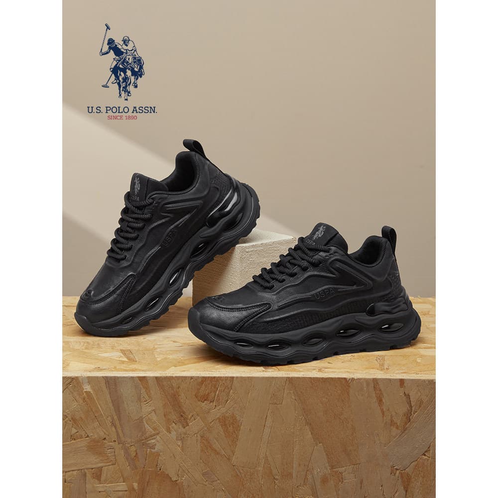 USPA American Polo Association Sapatos Masculinos Genuínos 2025 Novo Estilo Outono Inverno Confortável Pai Calçados Espo