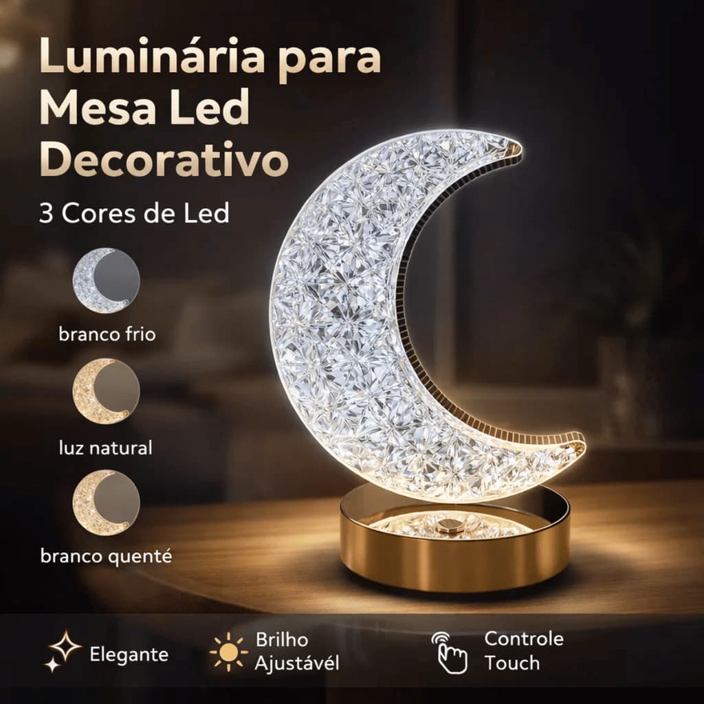 Luminária para Mesa Led Decorativo 3 cores Led - Novo Século / Quarto Infantil Decoração Presente